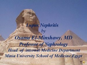 Lupus Nephritis by Osama ElMinshawy MD Professor of