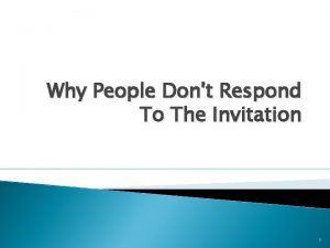 Why People Dont Respond To The Invitation 1