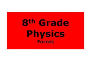 th 8 Grade Physics Forces Force A push
