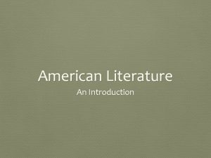 American Literature An Introduction Lit Periods Early American