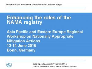 Enhancing the roles of the NAMA registry Asia