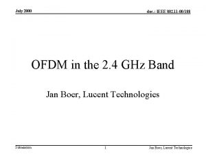 July 2000 doc IEEE 802 11 00188 OFDM