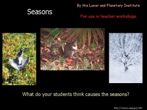 Seasons By the Lunar and Planetary Institute For