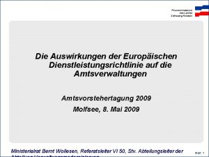 Finanzministerium des Landes SchleswigHolstein Die Auswirkungen der Europischen