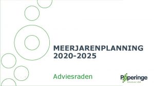 MEERJARENPLANNING 2020 2025 Adviesraden Poperinge levendig hip ondernemend