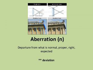 Aberration n Departure from what is normal proper