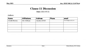 May 2021 doc IEEE 802 11 210791 r