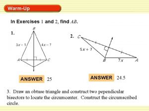 WarmUp Exercises WarmUp In Exercises 1 and 2