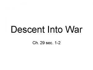 Descent Into War Ch 29 sec 1 2