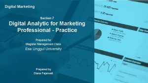 Digital Marketing Section 7 Digital Analytic for Marketing