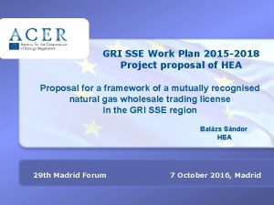 GRI SSE Work Plan 2015 2018 Project proposal