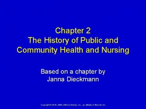 Chapter 2 The History of Public and Community