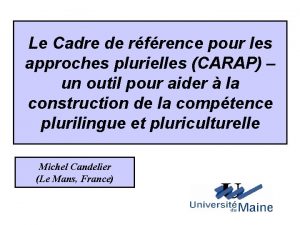 Le Cadre de rfrence pour les approches plurielles