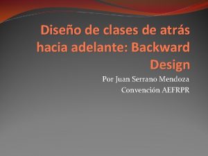 Diseo de clases de atrs hacia adelante Backward