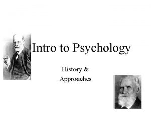 Intro to Psychology History Approaches Psychology A short