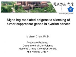 Signalingmediated epigenetic silencing of tumor suppressor genes in