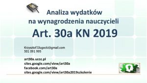 Analiza wydatkw na wynagrodzenia nauczycieli Art 30 a