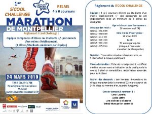 1 er SCOOL CHALLENGE RELAIS 4 6 coureurs