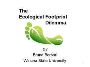 The Ecological Footprint Dilemma By Bruno Borsari Winona