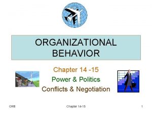 ORGANIZATIONAL BEHAVIOR Chapter 14 15 Power Politics Conflicts