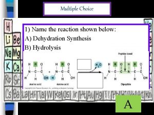 Multiple Choice 1 Name the reaction shown below