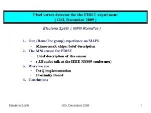 Pixel vertex detector for the FIRST experiment GSI