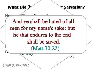 What Did Jesus Say About Salvation Confess Hear