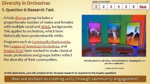 Diversity in Orchestras 1 Question Research Task SLIDE