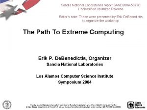 Sandia National Laboratories report SAND 2004 5872 C