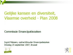 Gelijke kansen en diversiteit Vlaamse overheid Plan 2008