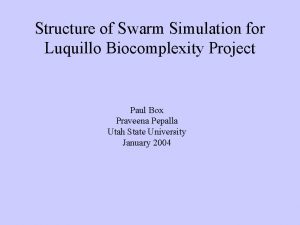 Structure of Swarm Simulation for Luquillo Biocomplexity Project