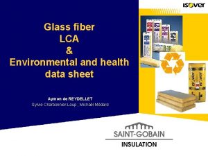 Glass fiber LCA Environmental and health data sheet