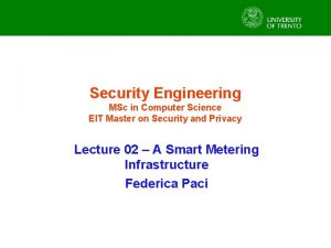 Security Engineering MSc in Computer Science EIT Master