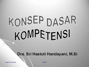 Dra Sri Hastuti Handayani M Si Asesmen Psikologi