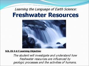 Learning the Language of Earth Science Freshwater Resources