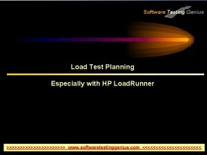 Load Test Planning Especially with HP Load Runner