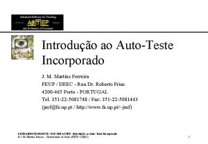 Introduo ao AutoTeste Incorporado J M Martins Ferreira