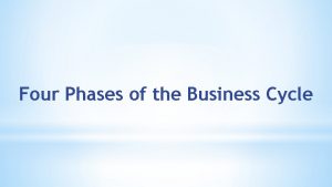 Four Phases of the Business Cycle The business