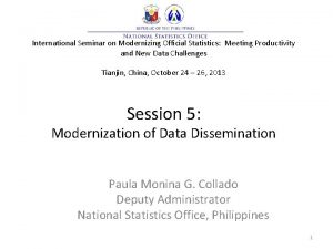 International Seminar on Modernizing Official Statistics Meeting Productivity