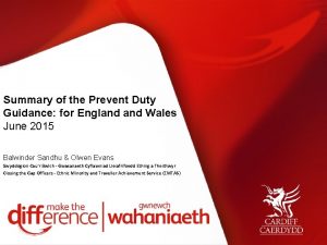 Summary of the Prevent Duty Guidance for England