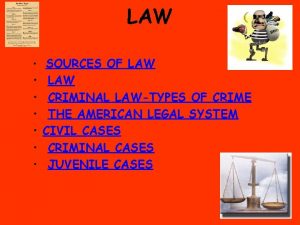 LAW SOURCES OF LAW LAW CRIMINAL LAWTYPES OF