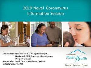 2019 Novel Coronavirus Information Session Presented by Natalia