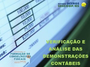 VERIFICAO E ANLISE DAS DEMONSTRAES CONTBEIS Conceito Contabilidade