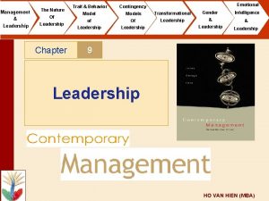 Management Leadership The Nature Of Leadership Chapter Emotional