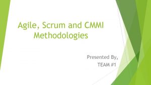 Agile Scrum and CMMI Methodologies Presented By TEAM