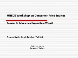 UNECE Workshop on Consumer Price Indices Session 3