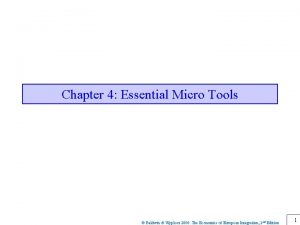 Chapter 4 Essential Micro Tools Baldwin Wyplosz 2006