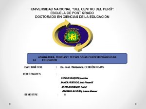 UNIVERSIDAD NACIONAL DEL CENTRO DEL PER ESCUELA DE