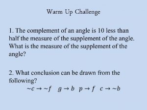 Warm Up Challenge Warm Up Challenge Venn Diagrams