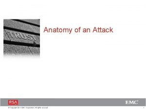 Anatomy of an Attack Copyright 2011 EMC Corporation